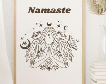 Namaste Digital Print | Mindfulness Wall Art | Yoga & Meditation Decor