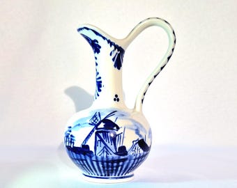 Vintage Regina Delft Vase With Silver Top | Made in Holland | - Etsy
