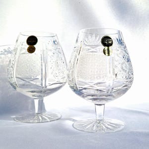 Crystal vintage cognac glasses 2 pieces. Real lead crystal, vintage crystal