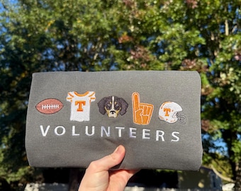 Sweat-shirt à col rond brodé personnalisé emblèmes du football du Tennessee