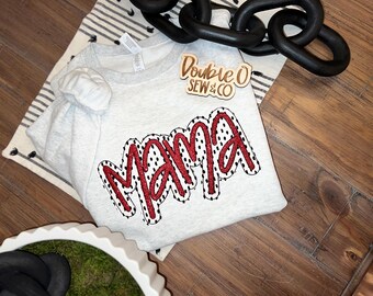 Glitter Mama Embroidered Crewneck Sweatshirt