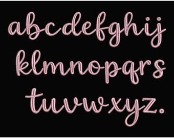 Fichier de broderie numérique de polices minuscules cursives pour couture centrale