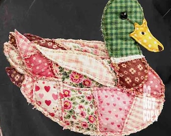quilted mallard applique -digital embroidery file