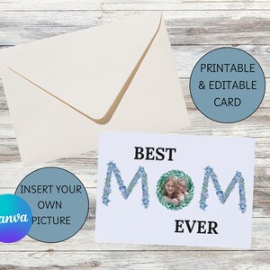 Personalized Mother&#39;s Day Photo Card, Custom Mom Card, Personalized Card For Mom, Custom Card For Mom, Happy Mothers Day, Happy Birthday Mom