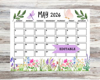 2026 April Calendar, Easter Calendar, Printable Calendar Template, Printable & Fillable, Printable Planner for Kids, Homeschool Planner