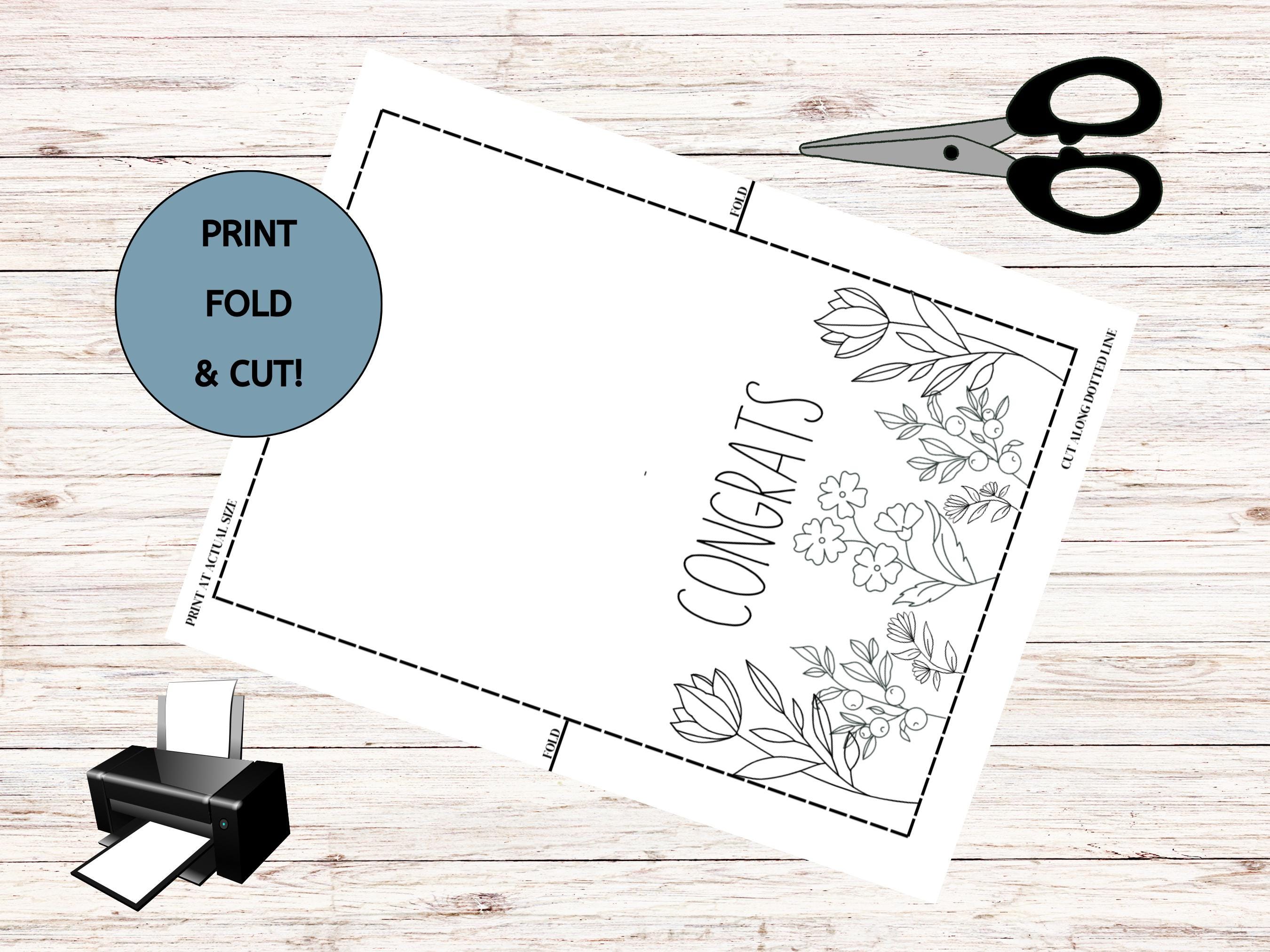 Printable Congrats Card: Floral Coloring Page (PDF) - Etsy UK