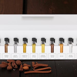 Amber and Musk Perfume Oil Discovery Set - 10 Sample Vials - 1ML Each