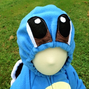 Custom Tiny Blue Turtle Fleece Onesie Costume with Shell Back Pack