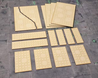 Modular Area Terrain Pack - 11th Edition Compatible - 16 Piece Battlefield Footprint Templates