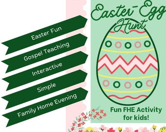 Búsqueda de huevos de Pascua de Resurrección para niños / Actividad cristiana de Pascua / Lección bíblica imprimible / Devocional para la escuela dominical o la familia / FHE