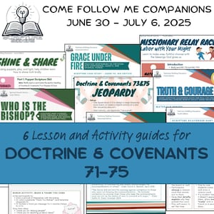 Aide pour les leçons « Viens me suivre »|Guide d'activités pour la famille sur les Écritures saintes|ÉP amusantes|D&A 71-75|30 juin-6 juillet 2025|Primaire|LDS|École du dimanche|Jeunesse|ym|yw|ysa