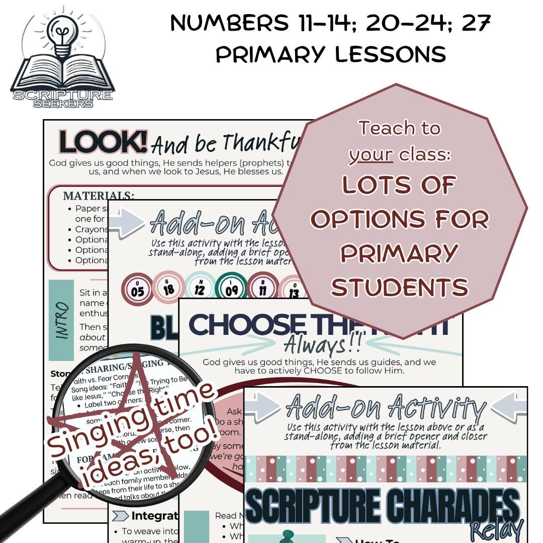 Numbers 11:14 Primary Lesson Plans for Numbers 11–14; 20–24; 27, Singing Time,(may 4 ...