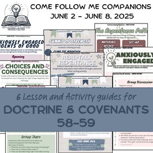Come Follow Me Lessons Help|Family Scripture Activity Guide|Fun FHE|D&C 58-59|June 2 - 8, 2025|Primary|LDS|Sunday School|Youth|ym|yw|ysa