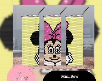Mini Bow/ Rhinestone Template Pattern Digital Design/ 20oz Skinny Tumbler Cup/ 4mm-SS16 Stone Size/DIY Bling Crafts