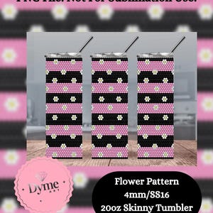 Flower Pattern/ Rhinestone Template Pattern Digital Design/ 20oz Skinny Tumbler Cup/ 4mm-SS16 Stone Size/DIY Bling Crafts/Digital Products