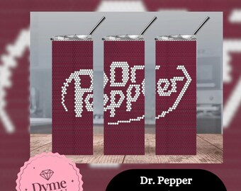 Dr Pepper Soda/ Rhinestone Template Pattern Digital Design/ 20oz Skinny Tumbler Cup/ 4mm-SS16 Stone Size/DIY Bling Crafts/Digital Products