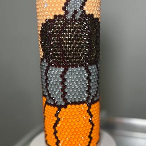 MADE TO ORDER Pumpkin Boo Halloween Fall Diamond-Glass Rhinestone 20oz Skinny Insulated Tumbler Cup Pattern For Drinking Coffee/Water Drinks