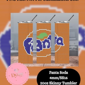 Fanta Soda/ Molde de strass com design digital/ Copo fino de 20 onças/ Tamanho da pedra 4 mm-SS16/ Artesanato com brilho faça você mesmo/ Produtos digitais