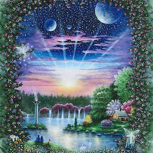 Stampa artistica Healing Garden (edizione limitata) / Belle arti / Stampa su carta / Opera d'arte Healing Dream Garden / Arte paesaggistica visionaria / Arte murale