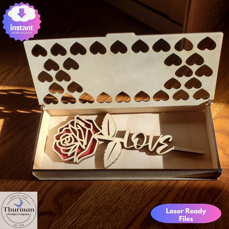 Boxed Flower Gift Laser Cut SVG Files Personalized Gift for Mom ...