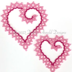 Tatting Pattern "Spiral Heart Duo" PDF Instant Download