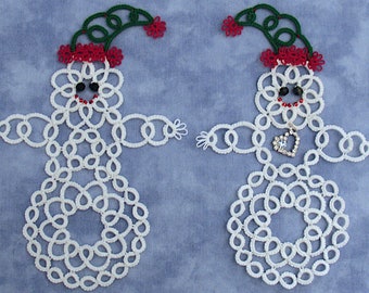 Tatting Pattern "Tatted Snowmen" Instant Download