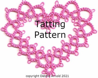 Tatting Pattern "19 Ring Heart" PDF Instant Download