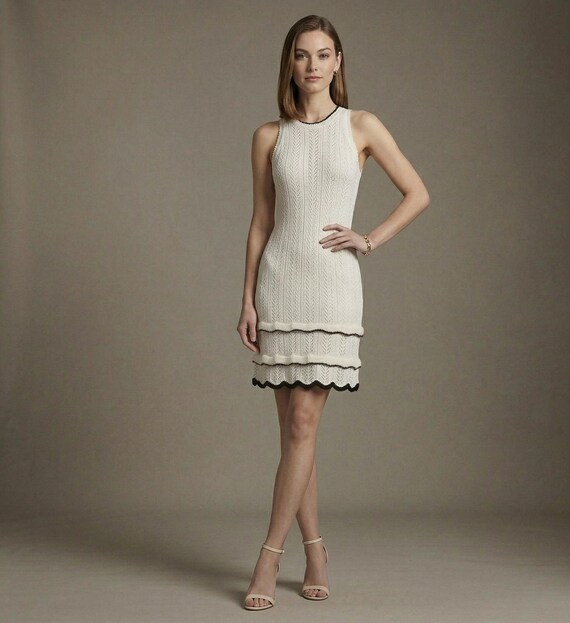 beige bodycon dress outfit Sleeveless Knit Mini Dress, Bodycon, Minimalist Chic Summer Brittany Broski Can Sing! _tab2_features-240524-1771W42 Color:Linen Gorgeous modest sweater dress