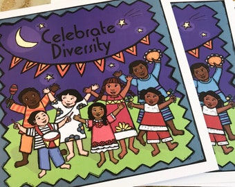 Greeting Cards (3) Celebrate Diversity Multicultural Art Teacher Classroom