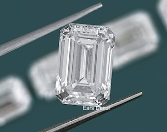 Emerald Cut Lab Grown Diamond For Solitaire Ring, 1.00 to 5.00 CT Eco-Friendly Diamond, IGI Certified Man Made Diamond For Jewelry Making