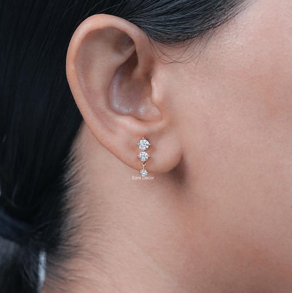 Orecchino A Borchie Da Uomo Diamante Diamante Da Uomo - Foto 3