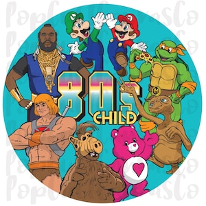 Enfant des années 80, enfant des années 80, culture pop, autocollant, décoration de gâteau, carte, PNG, téléchargement numérique