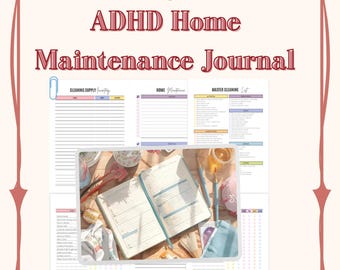 ADHD Maintenance Journal |Daily Planner for Focus, Routines & Motivation Around the House|Neurodivergent Self-Care Organiser + Habit Tracker