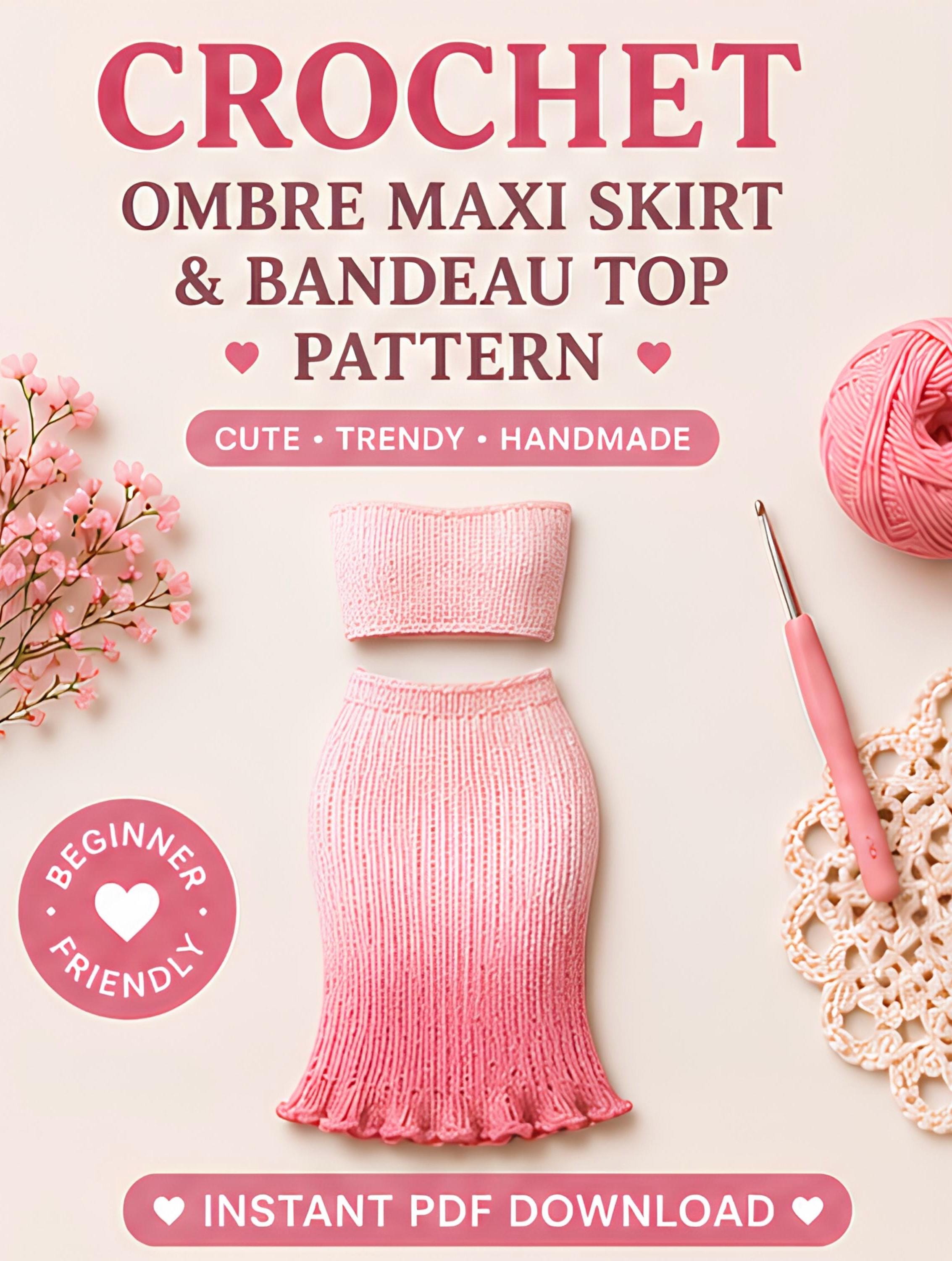 22 Maxi Skirt Crochet Patterns to Make for Summer, Festivals, and Beyond 5 Crochet Maxi Skirt and Bandeau Top Dress Summer Cover Up