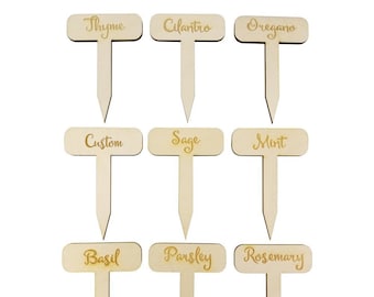 Herb Garden Markers - Set of 9 - Rustic Gardener Gift - 2.75" x 4” - Herb Garden Stakes - Garden Plant Markers - Herb Garden Signs