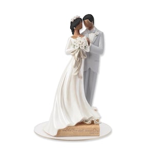 Legacy of Love African American Wedding Cake Topper - African American Bride and Groom - Custom Painted Hair Color Available