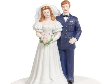 Vintage Air Force Wedding Cake Topper