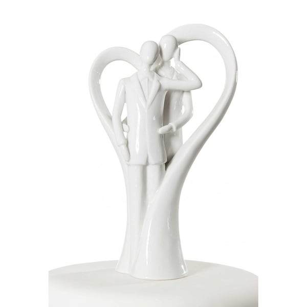 Gay Silhouette of Love Wedding Cake Topper Figurine - Two Grooms