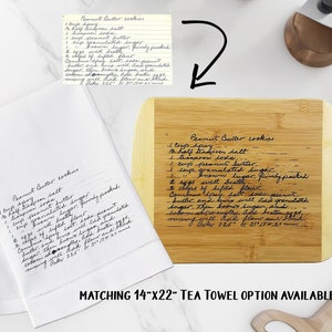 Personalized Wood Custom Handwritten Recipe Cutting Board Engraved Gift | 11” x 8.75” x 0.5” | Family Recipe Heirloom | Grandma Mom Mother
