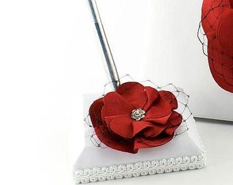 Red and Black Rose Wedding Pen Set