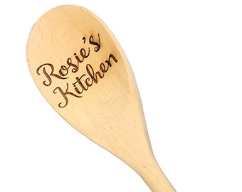 Custom Engraved Wood Spoon - 14 inch- Personalized spoon, hostess gift, shower favor, engraved spoon, prize, stocking stuffer