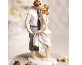 Beach Get Away Cake Topper Figurine - Custom Painted Hair Color Available