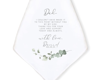 Personalized Wedding Handkerchief - Heartfelt Gift for Father of the Bride Gift - Thoughtful Customized Wedding Day Gift for Dad from Bride