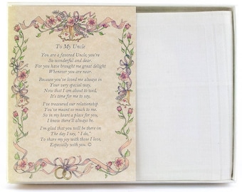 Personalized From the Bride to her Uncle Wedding Handkerchief