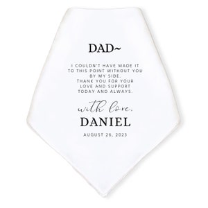 Personalized Dad Wedding Handkerchief | Heartfelt Gift for Father of the Groom | Customized Wedding Gifts For Parents on Wedding Day | Gift