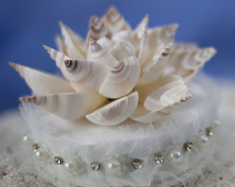 Beach Get Away Shell Wedding Cake Topper Custom Painted Hair | Etsy