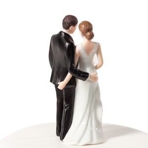 Funny Tender Touch Bride and Groom Funny Wedding Cake Topper Figurine - Custom Painted Hair Color Available