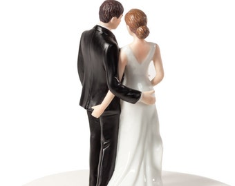 Funny Tender Touch Funny Wedding Cake Topper - Custom Painted Hair Color Available