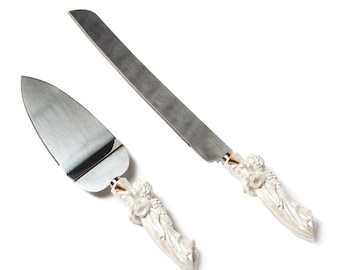 Cherub Angel Wedding Cake Server Set - Custom Engraving Available