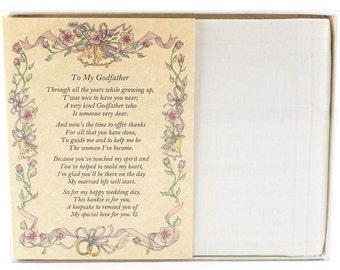Personalized From the Bride to her Godfather Wedding Handkerchief
